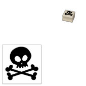 Zwarte schedel rubberstempel (Gestempeld)