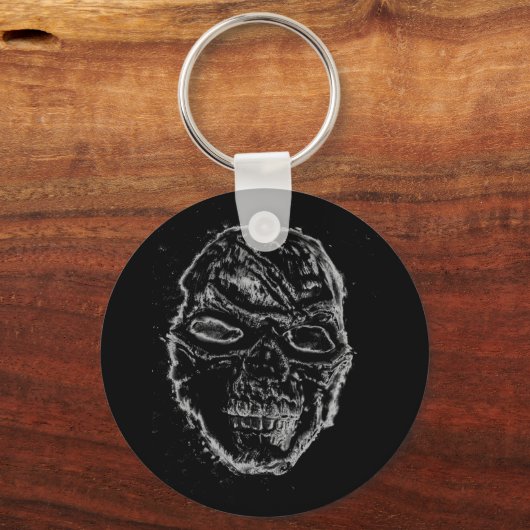 Zwarte schedel sleutelhanger (Voorkant)