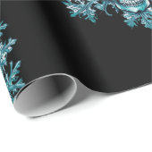 Zwarte schedel sneeuwvlok Kerstmis inpakpapier (Rol Hoek)