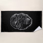 Zwarte schedel strandlaken (Voorkant)