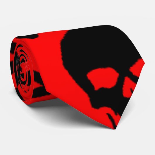 Zwarte schedel stropdas (Opgerold)