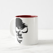 Zwarte schedel tweekleurige koffiemok (Voorkant links)