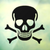 Zwarte Schedel venster vastklampen voorste stok Raamsticker (Vel 3)