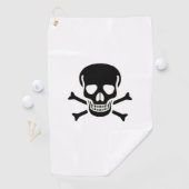 Zwarte Schedel witte golfspons Golfhanddoek (Insitu)