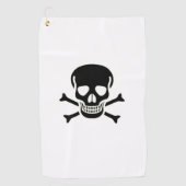 Zwarte Schedel witte golfspons Golfhanddoek (Voorkant)