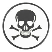 Zwarte Schedel witte hockey puck (Voorkant)