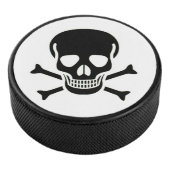 Zwarte Schedel witte hockey puck (3/4)