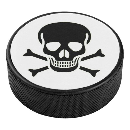 Zwarte Schedel witte hockey puck (3/4)