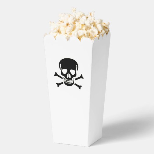 Zwarte Schedel witte popcorn dozen Bedankdoosjes (Popped)