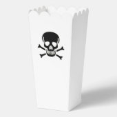 Zwarte Schedel witte popcorn dozen Bedankdoosjes (Voorkant)