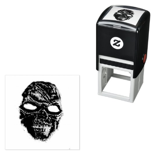 Zwarte schedel zelfinktende stempel (In situ)