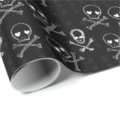 zwarte schedels en kruisgraten cadeaupapier (Rol Hoek)