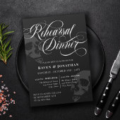 Zwarte schedels Gothic bruiloft repetitie diner Kaart