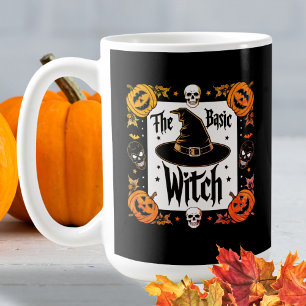 Zwarte schedels Halloween heks Pet Koffiemok