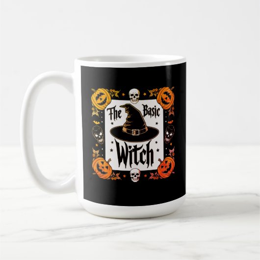 Zwarte schedels Halloween heks Pet Koffiemok (Links)