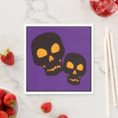 Zwarte Schedels Halloween Servet (Insitu)
