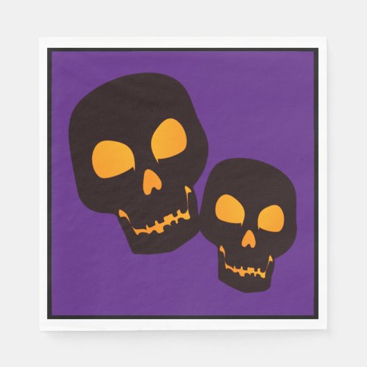 Zwarte Schedels Halloween Servet (Voorkant)