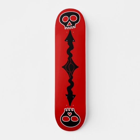 zwarte schedels skateboard (Voorkant)