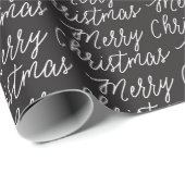 ZWARTE SCHERPEN MERRY CHRISTMAS WRAPPINGPAPIER CADEAUPAPIER (Rol Hoek)