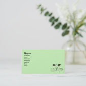 Zwarte schets van kat Face Green Yellow Eyes Visitekaartje (Staand voorkant)