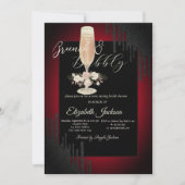 Zwarte schijven, glas, Rozen, rode Brunch en bubbe Kaart (Voorkant)