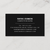 Zwarte schilderlijn, schilder en decorator visitekaartje (Achterkant)