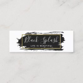 Zwarte schilderslag en modern goud met sociale inv mini visitekaartje