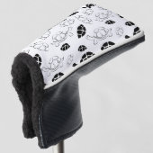 Zwarte schildpad golfheadcover (3/4 voorkant)