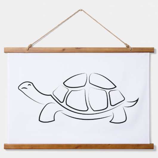 Zwarte schildpad hangend wandkleed (Voorkant 2)