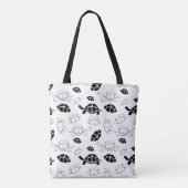 Zwarte schildpad tote bag (Achterkant)