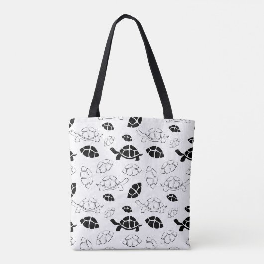 Zwarte schildpad tote bag (Achterkant)