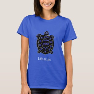 Zwarte Schildpad Versierd met Sterren Sapphires T-shirt