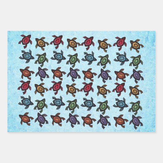 Zwarte schildpadden Abstracte kleurrijke markering Inpakpapier Vel (Voorkant 2)