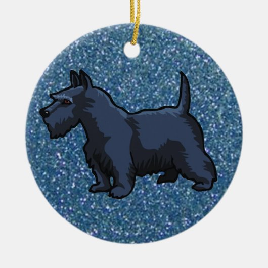zwarte schnauzer keramisch ornament (Voorkant)