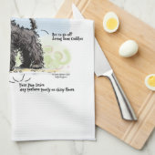 Zwarte Schnauzer keukenhanddoek (Quarter Fold)