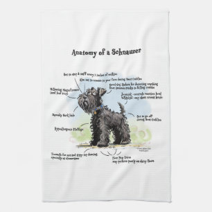 Zwarte Schnauzer keukenhanddoek
