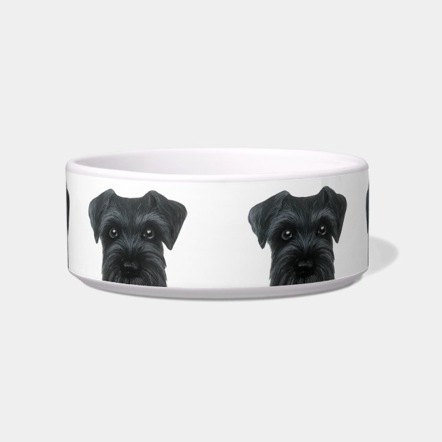 Zwarte Schnauzer originele kom (Voorkant)