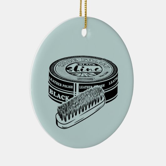 Zwarte schoen polish tin keramisch ornament (Rechts)