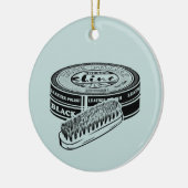 Zwarte schoen polish tin keramisch ornament (Links)