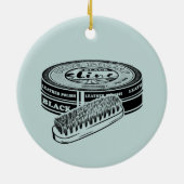 Zwarte schoen polish tin keramisch ornament (Achterkant)