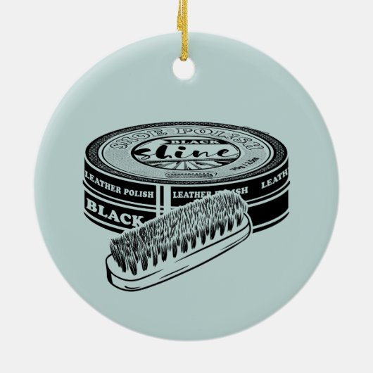 Zwarte schoen polish tin keramisch ornament (Achterkant)