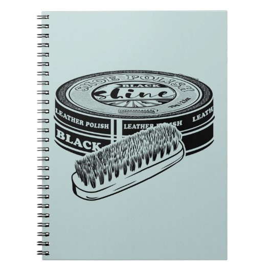 Zwarte schoen polish tin notitieboek (Voorkant)