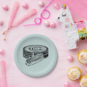 Zwarte schoen polish tin papieren bordje (Feest)