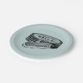 Zwarte schoen polish tin papieren bordje (Gekanteld)