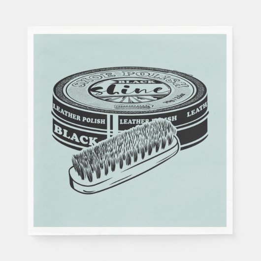 Zwarte schoen polish tin servet (Voorkant)