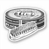 Zwarte schoen polish tin sticker (Voorkant)