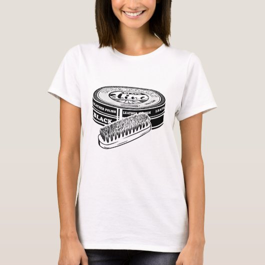Zwarte schoen polish tin t-shirt (Voorkant)