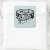 Zwarte schoen polish tin vierkante sticker (Tas)