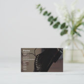 Zwarte schoen voor zakenlui visitekaartje (Staand voorkant)
