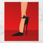 Zwarte schoenen rode flesjes wijn etiket (Enkel label)